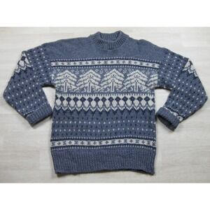 Vintage 70s Scandia 100% Wool Sweater Men's (L)‎ Fair isle Made in Denmark